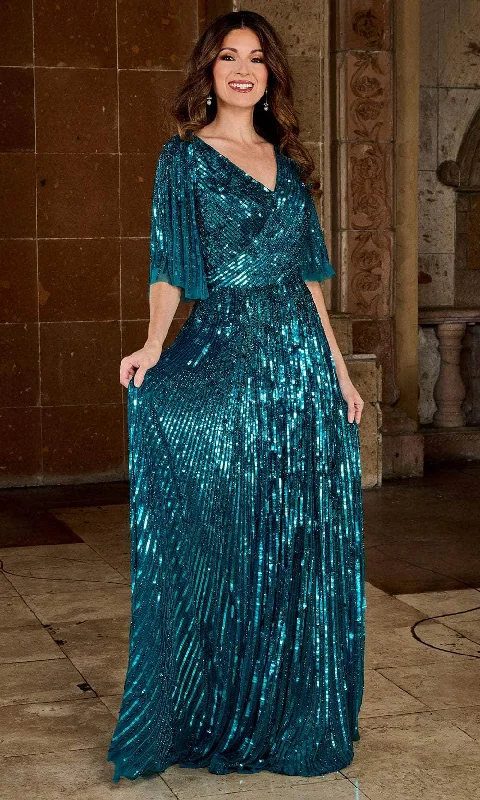 Unique Women's Fashion Pieces Rachel Allan RB8127 - Sequin V-Neck Dress
