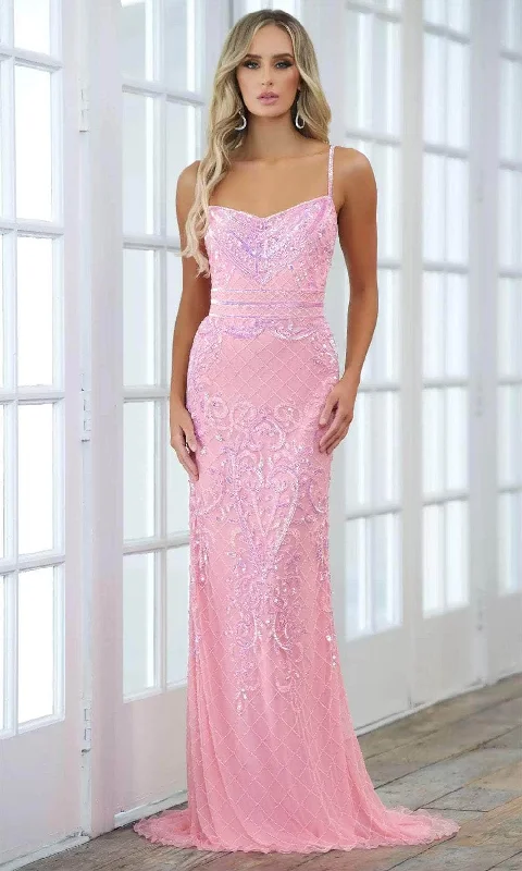 Women's Comfy Loungewear Outfit Aleta Couture 716L - Semi Sweetheart Neck Sequin Gown Women's Comfy Loungewear Outfit Aleta Couture 716L - Semi Sweetheart Neck Sequin Gown