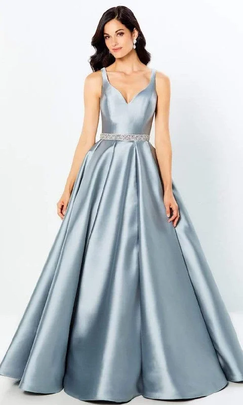 Stylish Outerwear Clothes For Women Montage by Mon Cheri - 220954 V-Neck Gown