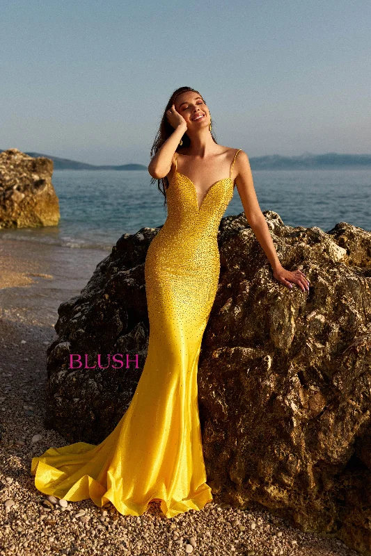 Women's Luxury Apparel Blush by Alexia Designs 12136 - Backless Sheath Prom Gown