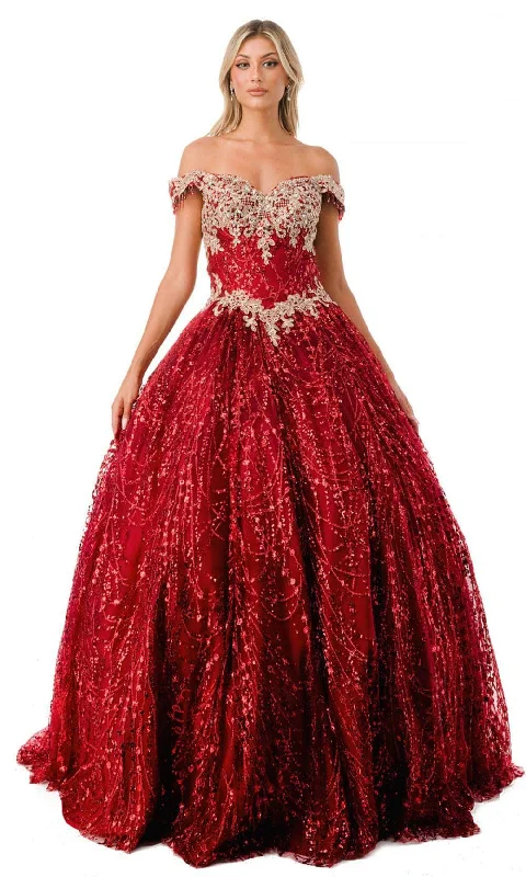 Early Bird Offer Aspeed Design L2364 - Lace-Up Glitter Ballgown