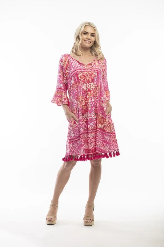 Orientique Rayon Tassel Dress Anniversary Sale