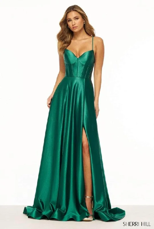Women's Evening Garments Sherri Hill 56188 - Sleeveless Corset A-line Prom Gown