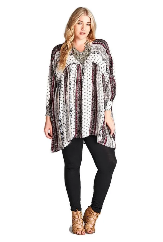 Paisley Baby Doll Tunic, Off White Seasonal Sale