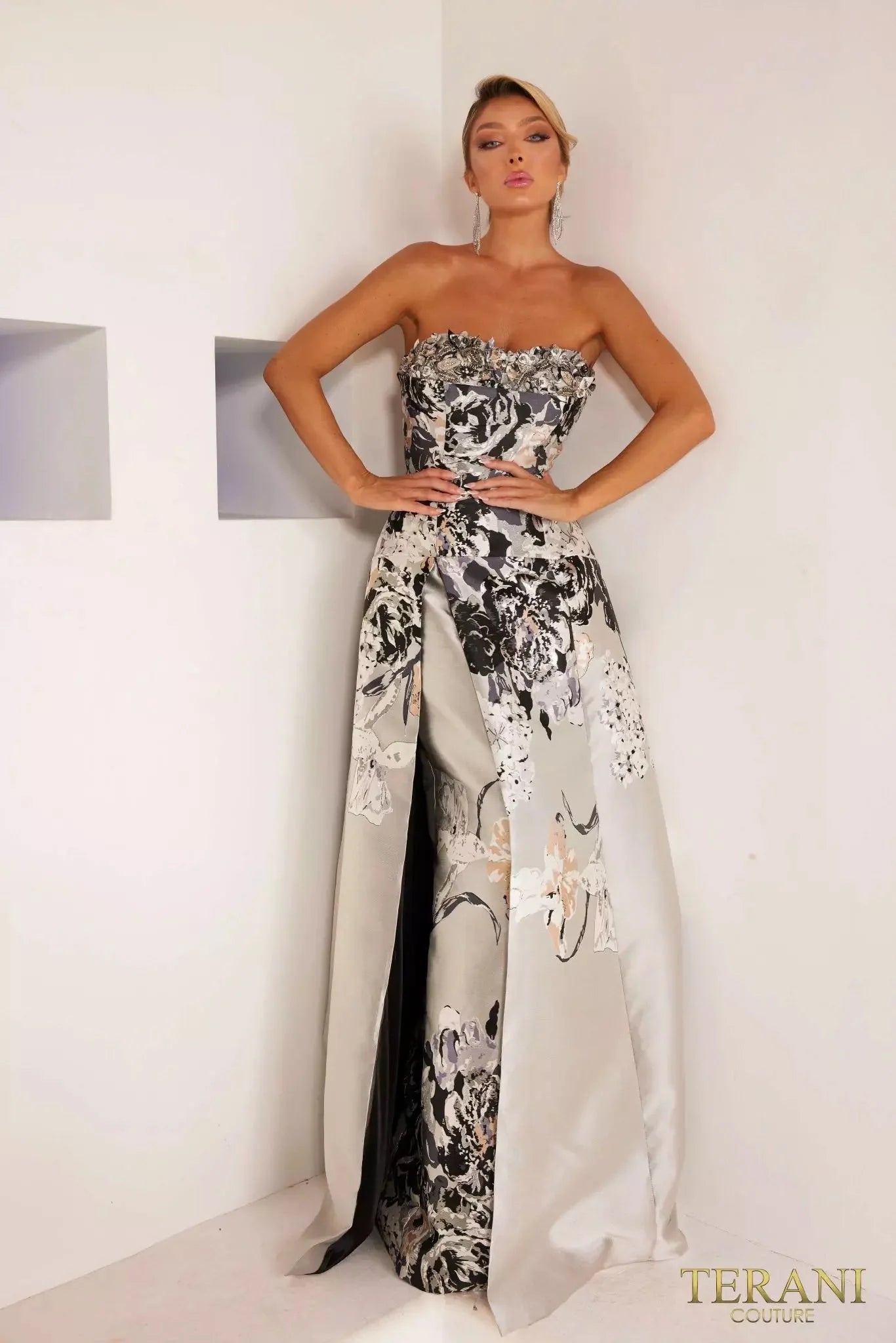 Women's Work Outfit Terani Couture 241E2452 - Strapless Jacquard Ballgown