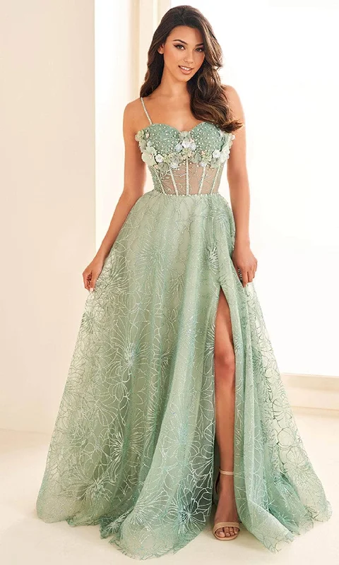 Women's Outerwear Apparel Ellie Wilde EW36218 - Sleeveless Glitter Print Prom Gown Women's Outerwear Apparel Ellie Wilde EW36218 - Sleeveless Glitter Print Prom Gown