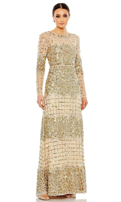 Women's Professional Clothes Mac Duggal 10951 - Long Sleeve Sequin Detail Gown