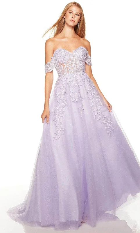Plus Size Women's Fashion Alyce Paris 61297 - Lace Appliqued Gown