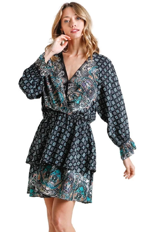 Paisley Print Layered Dress Special Offer