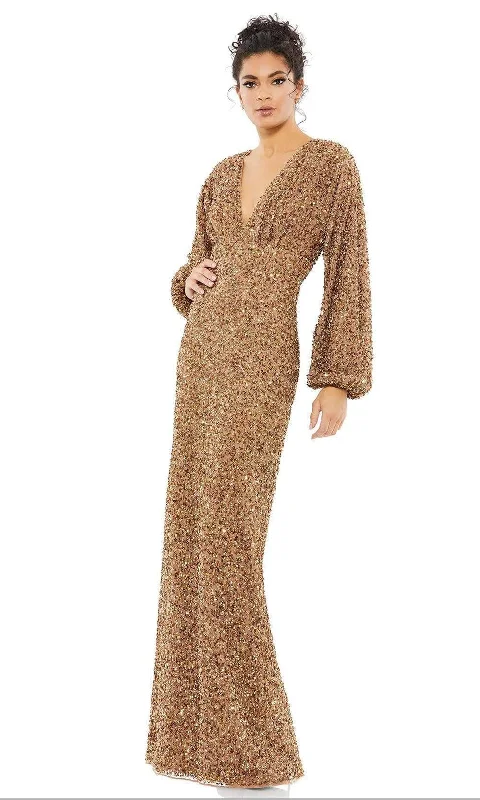 Workwear Fashion for Women Mac Duggal 10791 - Long Bishop Sleeve Formal Gown