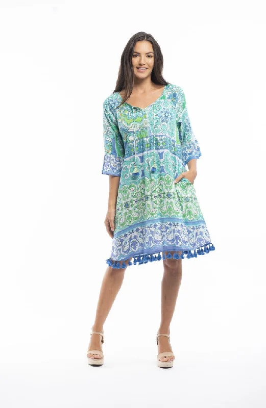 Orientique Cool Rayon Loose Dress Mother'S Day Special