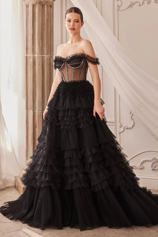 Women's Festive Attire Andrea and Leo A1150 - Ruffled Gown