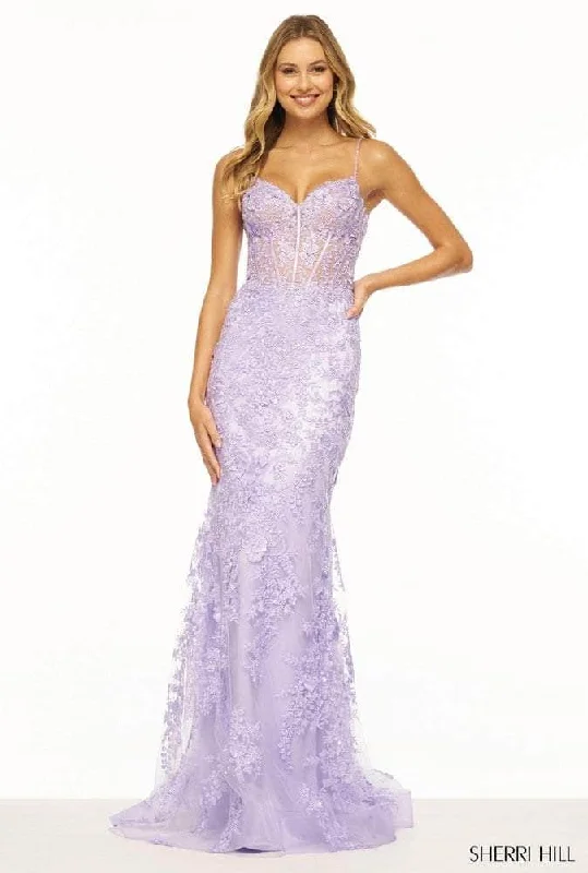 Charming Women's Outfit For Special Occasions Sherri Hill 56252 - Lace Prom Gown