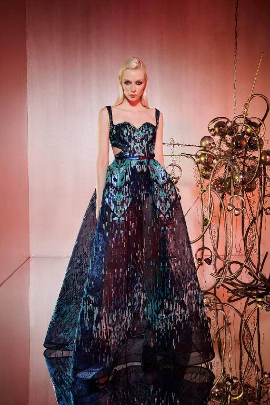 Women's Clothing Outfit Set MNM COUTURE E0058 - Sheer Beaded Gown