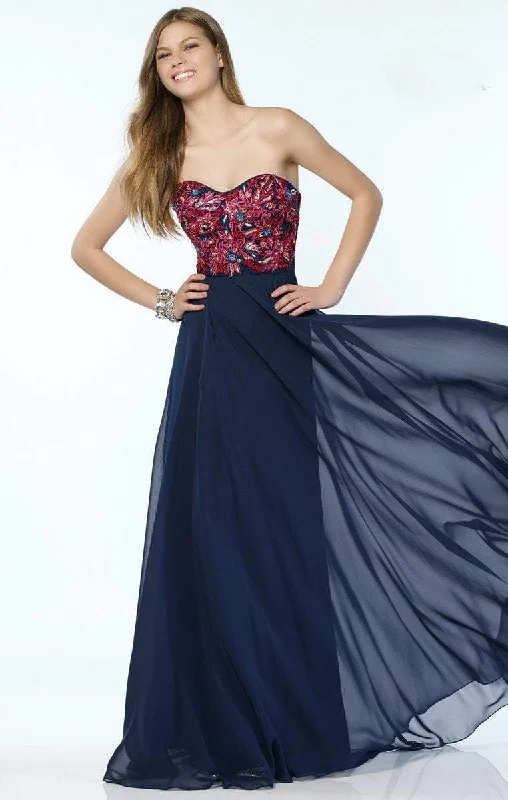 Fashion-forward Women's Wear Alyce Paris - Strapless Sweetheart Beaded Embroidered Gown - 1 pc Navy Multi In Size 4 Available Fashion-forward Women's Wear Alyce Paris - Strapless Sweetheart Beaded Embroidered Gown - 1 pc Navy Multi In Size 4 Available