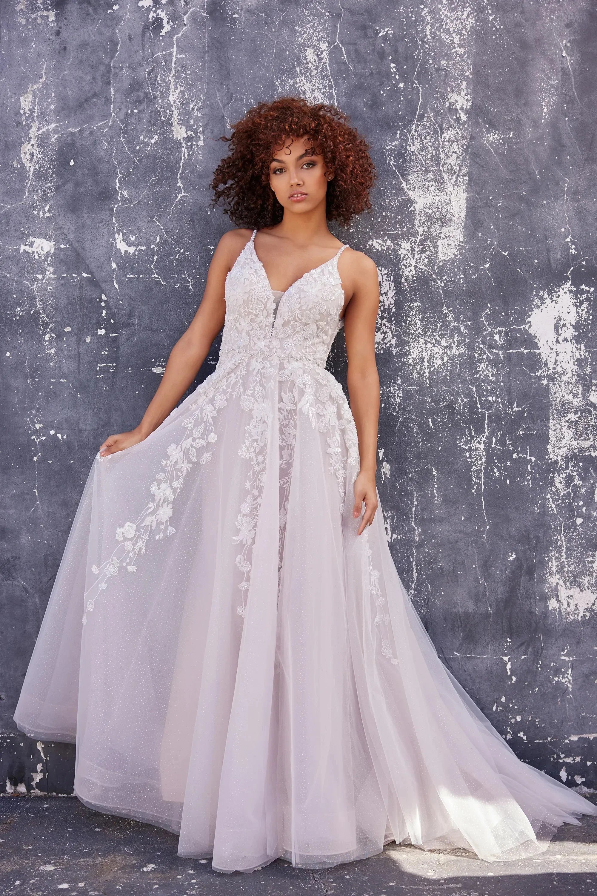 Stylish Loungewear for Women Ellie Wilde EW35113 - Open Back Lace Applique Gown