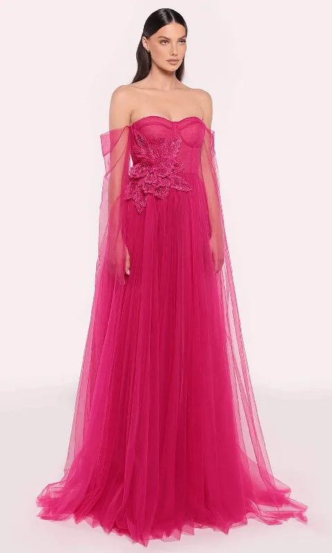 Women's Cozy Outfit For Lounging Tarik Ediz 98845 - Off Shoulder Bustier Gown