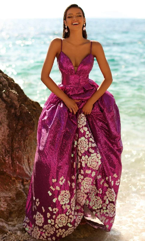 Women's High-Fashion Garments Blush by Alexia Designs 5875 - Floral Skirt Gown