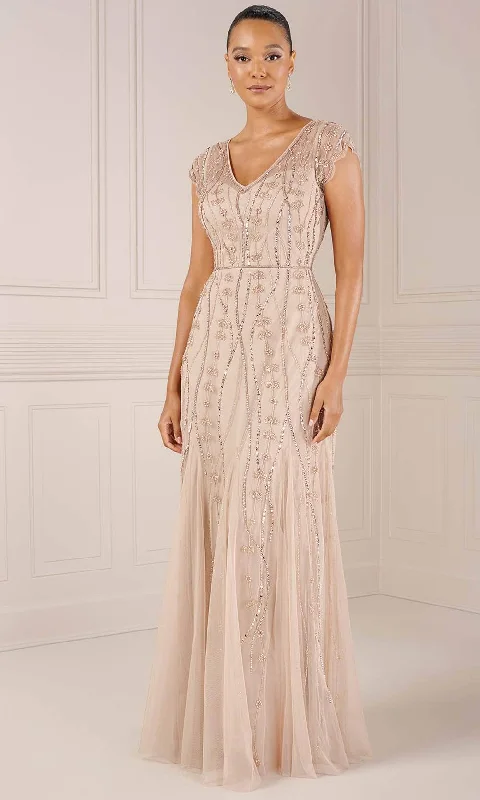 Women Wear Boutique Adrianna Papell Platinum 40442 - V-Neck Dress