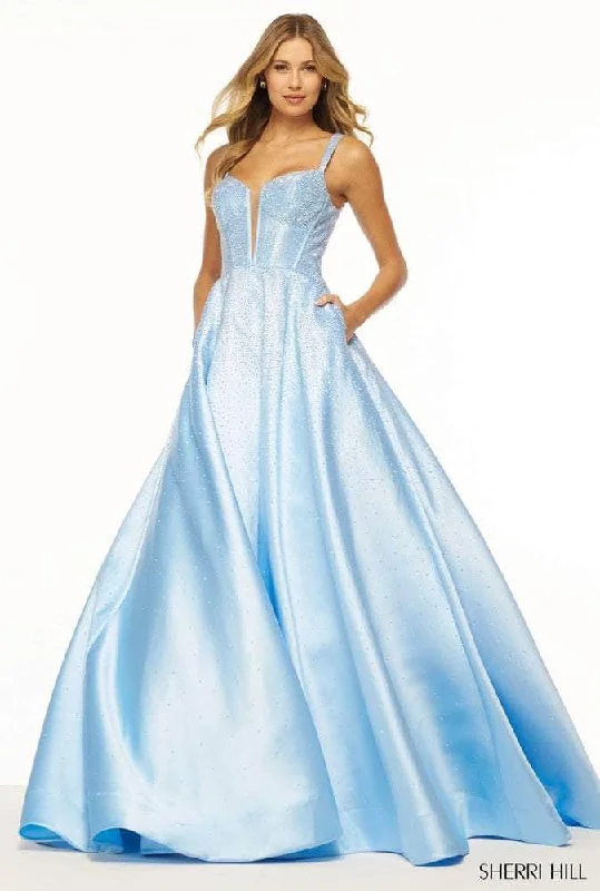 Women's Athletic Outfit Sherri Hill 56106 - Hot Fix Embellished Sleeveless Ballgown
