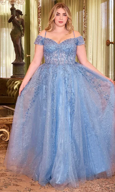 Women's Fashion Clothing Ladivine C154C - Off Shoulder A-Line Prom Gown