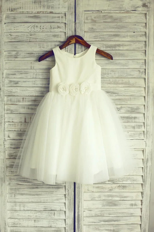 Ivory Satin Tulle Flower Girl Dress Baby Girl Dress Great Deals On Ethnic Cultural Wear