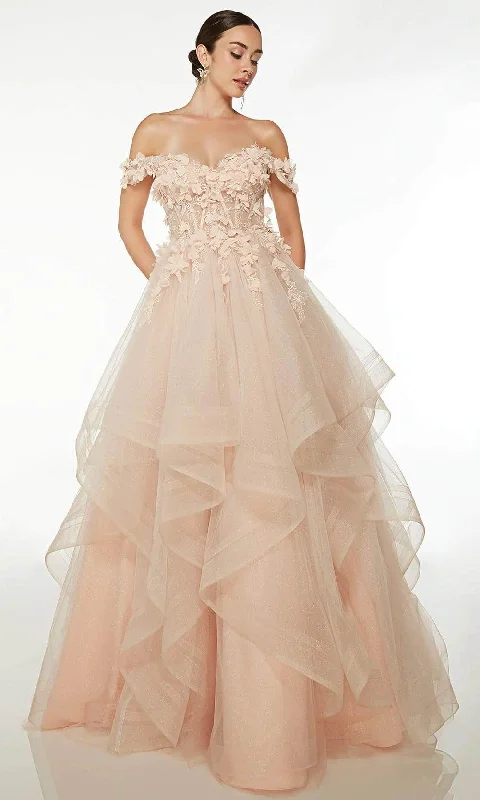 Trendy Online Boutiques Alyce Paris 61532 - Floral Appliqued Prom Gown