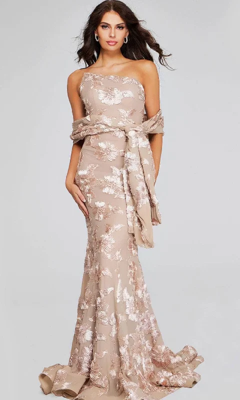 Stylish Women's Apparel Jovani 39267SC - Embroidered Mermaid Prom Gown
