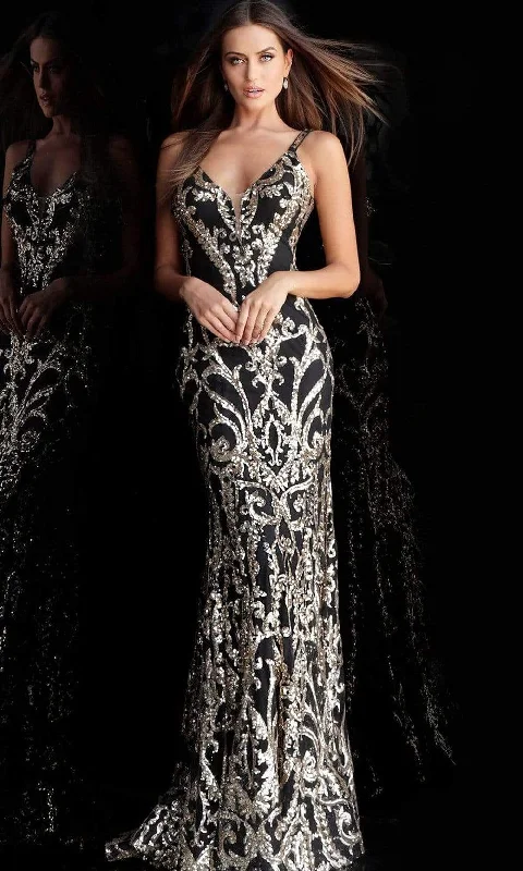 Women's Evening Garments Jovani 63350SC - Sleeveless Plunging Long Gown