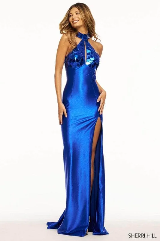 Women's Occasion Wear Apparel Sherri Hill 56093 - Cut Glass Embellished High Neck Prom Gown Women's Occasion Wear Apparel Sherri Hill 56093 - Cut Glass Embellished High Neck Prom Gown