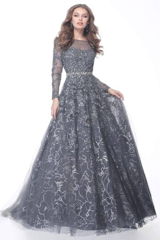 Contemporary Women's Clothing Jovani - Long Sleeve Embellished Ballgown 51838SC