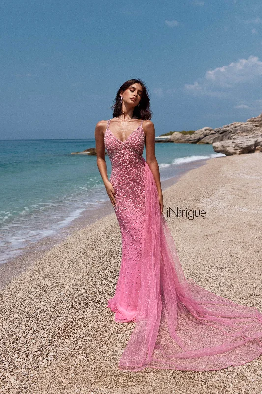 Charming Women's Garments Blush by Alexia Designs 91042 - V-Neck Rhinestone Embellished Gown