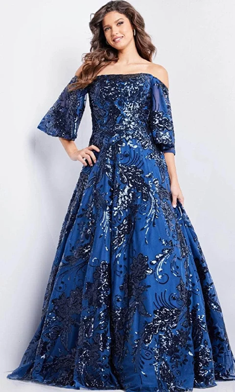 Clothes For Sale Jovani 23765 - Off-Shoulder Sequin Embellished Prom Gown