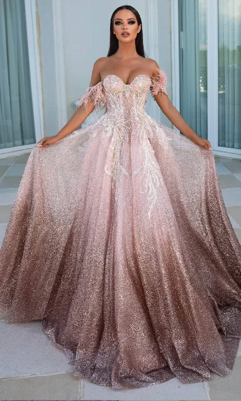 Women's Formal Event Attire Portia and Scarlett PS23932 - Ombre A-line Dress