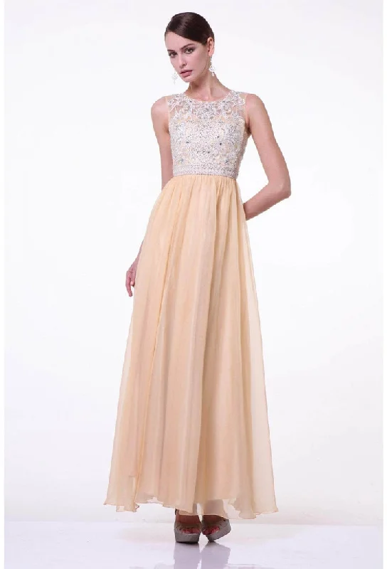 Trendy Outfits For Girls Cinderella Divine - Beaded Sleeveless A-Line Prom Gown J710