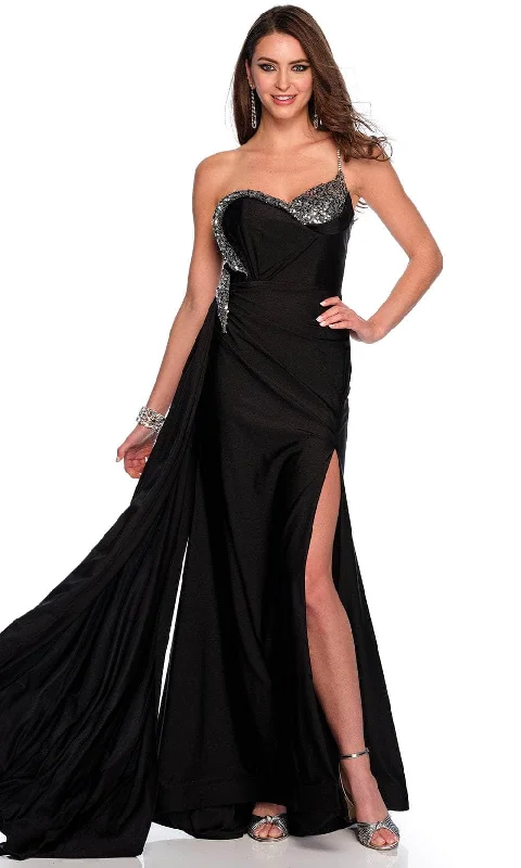 Women's Evening Wear Dave & Johnny 11494 - Fold Over Asymmetric Prom Gown