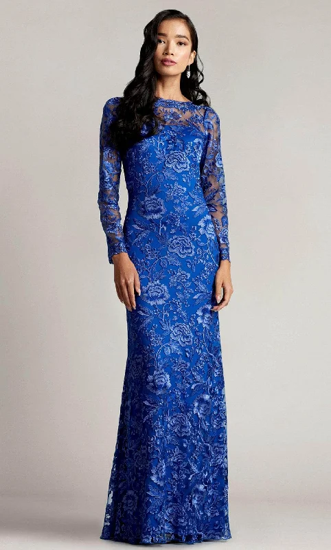 Weekend Sale Tadashi Shoji BRX22417L -Long Sleeve Illusion Bateau Neck Gown