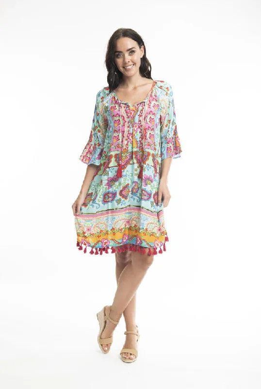 Orientique Rayon Tassel Dress Seasonal Sale